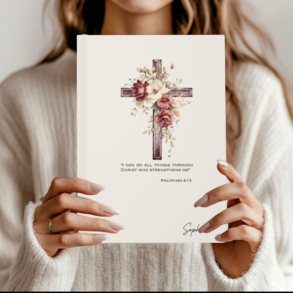 Christian Devotional Journal, Prayer Notebook Diary Religious custom bible verse